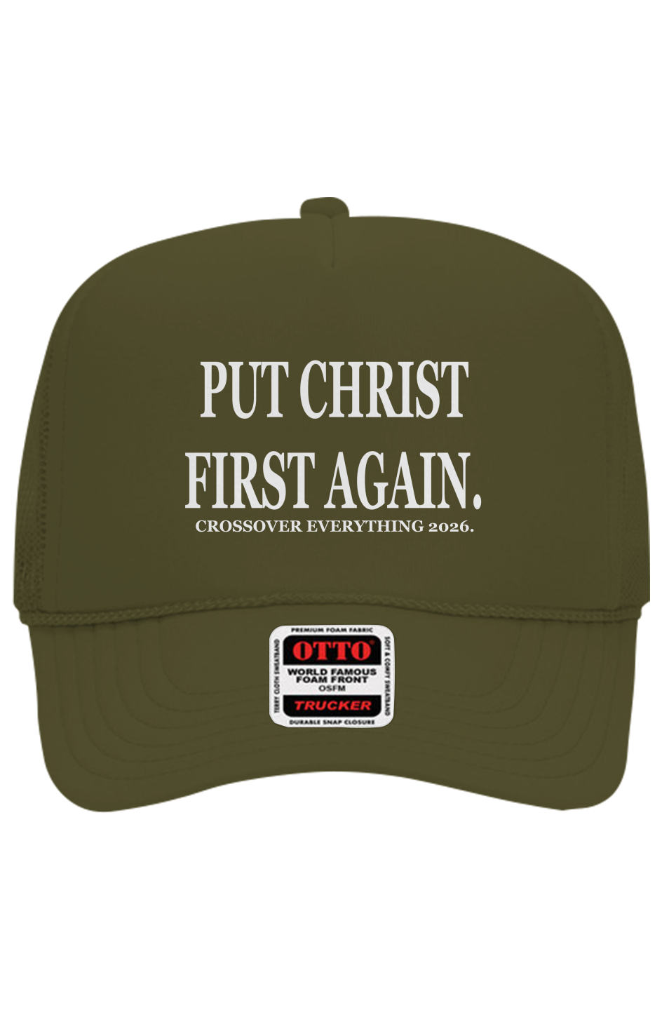 PUT CHRIST FIRST AGAIN C.O.E. Trucker Hat
